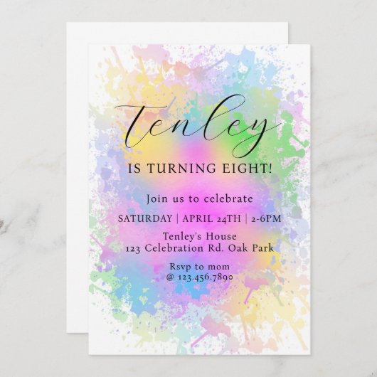 Regenboogverjaardag, , Waterverf, Regenboogfeest, Kaart (Voorkant / Achterkant)