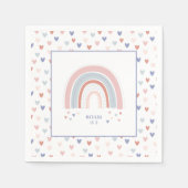 Regenboogverjaardagsfeest decor in roze paars + bl servet (Voorkant)