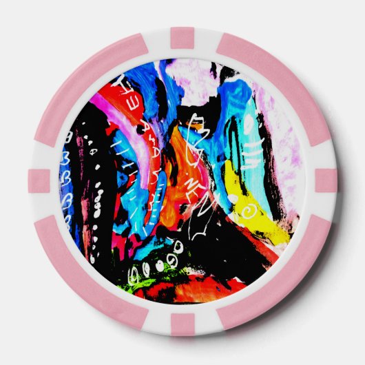 Regenboogvermengd Poker Chips (Voorkant)