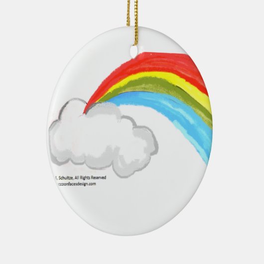 Regenboogversiering Keramisch Ornament (Rechts)
