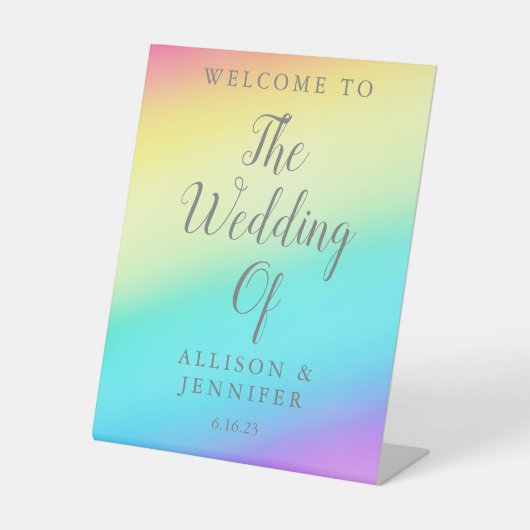  Regenboogvervaging - Persoonlijk huwelijk - Welko Reclamebord Met Voetstuk (Voorkant)