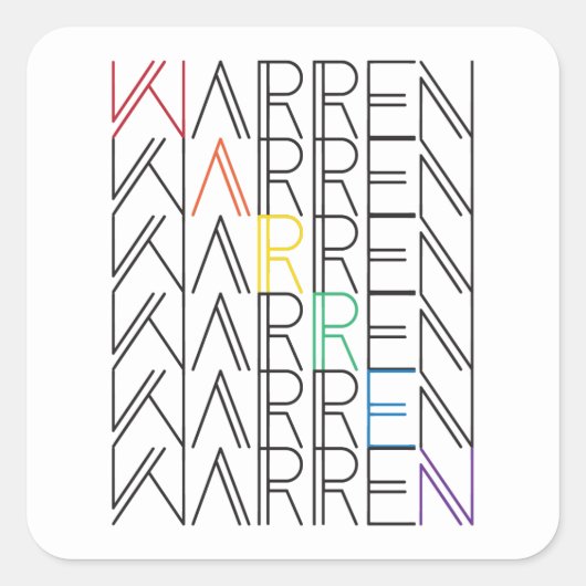 regenboogvestille sms vierkante sticker (Voorkant)
