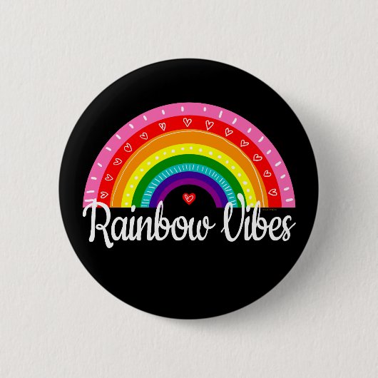 Regenboogvibes Ronde Button 5,7 Cm (Voorkant)
