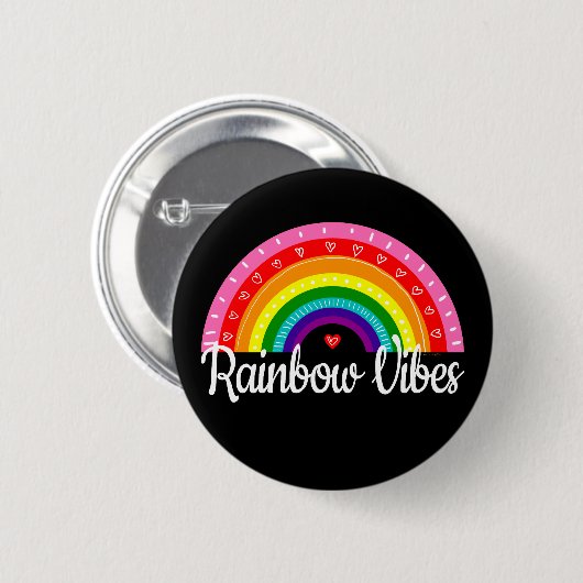 Regenboogvibes Ronde Button 5,7 Cm (Voorkant /achterkant)