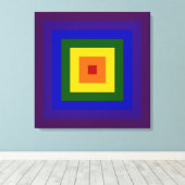Regenboogvierkant Canvas Afdruk (Insitu (Houten vloer))