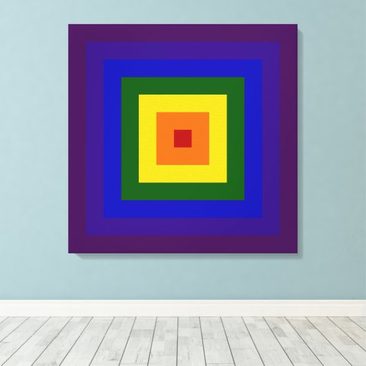 Regenboogvierkant Canvas Afdruk (Insitu (Houten vloer))