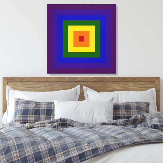 Regenboogvierkant Canvas Afdruk (Insitu (Slaapkamer))