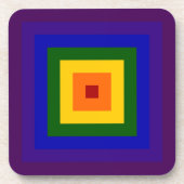 Regenboogvierkant Drankjes Onderzetter (Voorkant)