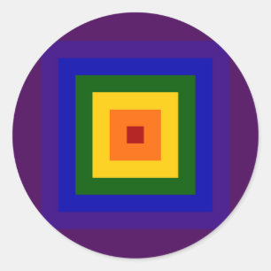 Regenboogvierkant Ronde Sticker
