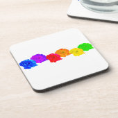 Regenboogvierkant Rozen Bier Onderzetter (Linkerzijde)