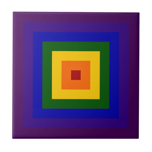 Regenboogvierkant Tegeltje (Voorkant)