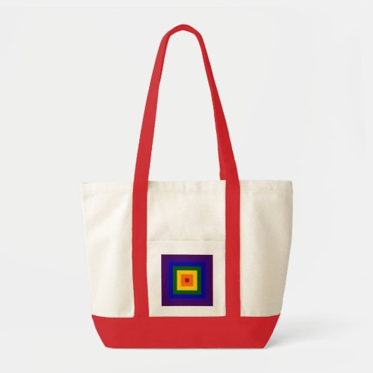 Regenboogvierkant Tote Bag (Voorkant)