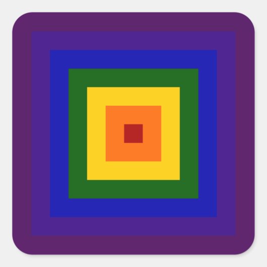 Regenboogvierkant Vierkante Sticker (Voorkant)