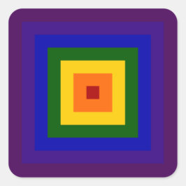 Regenboogvierkant Vierkante Sticker