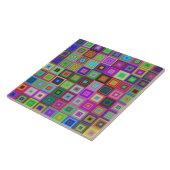 regenboogvierkante keramisch tegels tegeltje (Zijkant)