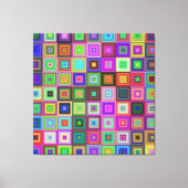 regenboogvierkanten omwikkeld canvas (Voorkant)