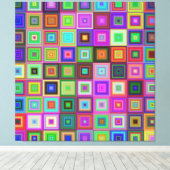 regenboogvierkanten omwikkeld canvas afdruk (Insitu (Houten vloer))