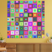 regenboogvierkanten omwikkeld canvas afdruk (Insitu (Woonkamer))