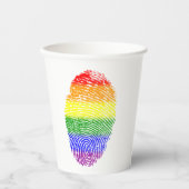 Regenboogvingerafdruk Papieren Bekers (Voorkant)