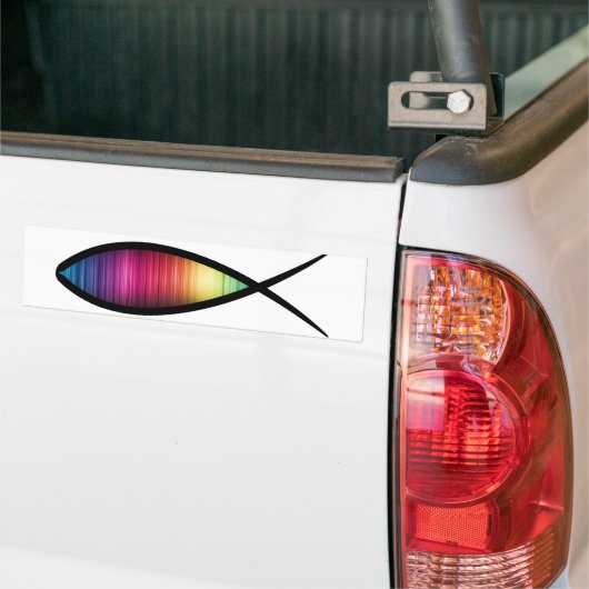 Regenboogvis Bumpersticker (Op Truck)