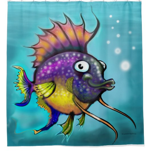 Regenboogvis Douchegordijn (Voorkant)