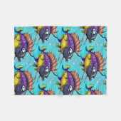 Regenboogvis Fleece Deken (Voorkant (Horizontaal))