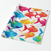Regenboogvis Frenzy Cadeaupapier (Uitgerold)