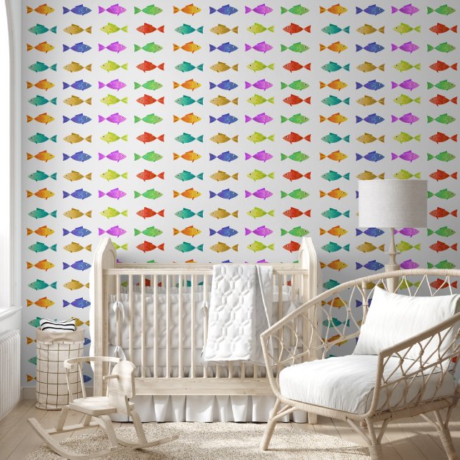 Regenboogvis in oceaan kinder behang (Kinderen)