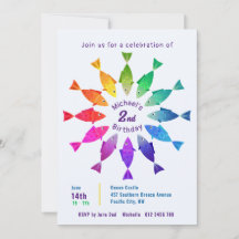 Regenboogvis in oceaan schattig kleurrijk patroon