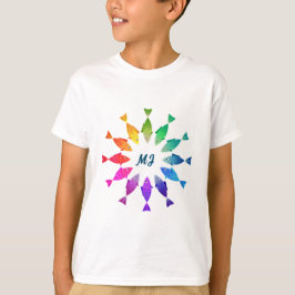 Regenboogvis in oceaan schattig kleurrijk patroon t-shirt