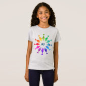 Regenboogvis in oceaan schattig kleurrijk patroon t-shirt (Voorkant volledig)