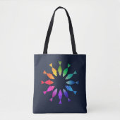 Regenboogvis in oceaan schattig kleurrijk patroon tote bag (Voorkant)