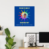 Regenboogvis in oceaan schattig welkom poster (Thuiskantoor)