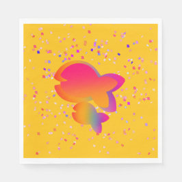Regenboogvis Kinder Gele Verjaardag Servet