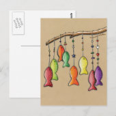 Regenboogvis op het Briefkaart van haken (Voorkant / Achterkant)