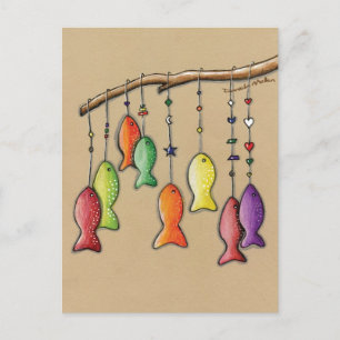 Regenboogvis op het Briefkaart van haken