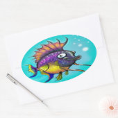Regenboogvis Ovale Sticker (Envelop)