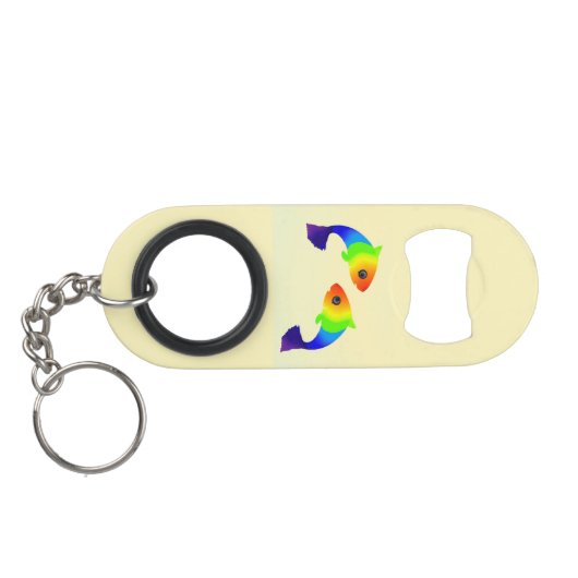 Regenboogvis Sleutelring Flesopener Mini Flessenopener (Achterkant Horizontaal)