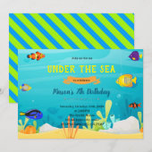 Regenboogvis verjaardagsthema uitnodiging (Voorkant / Achterkant)