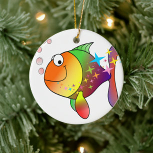 Regenboogvis (vis) keramisch ornament