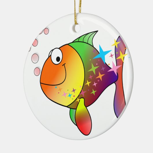 Regenboogvis (vis) keramisch ornament (Links)