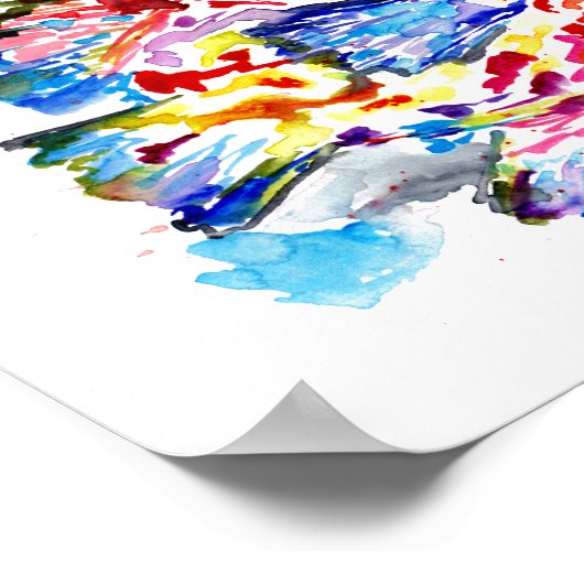 Regenboogvis Waterverf Poster afdrukken (Hoek)