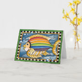 Regenboogvis - Wenskaart Kaart (Gele Bloem)