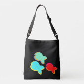 Regenboogvis zwart crossbody tas (Achterkant)