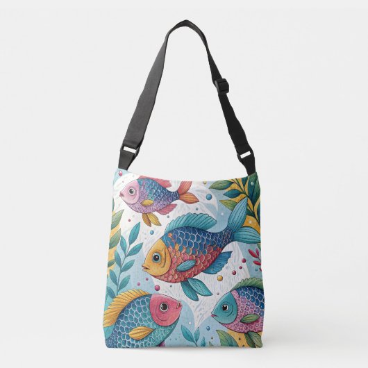 Regenboogvissen in het onderwater crossbody tas (Voorkant)