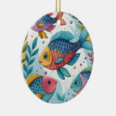 Regenboogvissen in het onderwater keramisch ornament (Rechts)