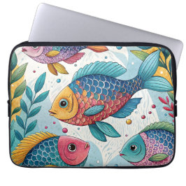 Regenboogvissen in het onderwater laptop sleeve