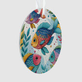 Regenboogvissen in het onderwater ornament (voorkant)
