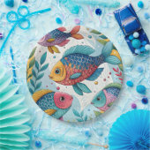 Regenboogvissen in het onderwater papieren bordje (Feest)