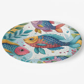 Regenboogvissen in het onderwater papieren bordje (Gekanteld)